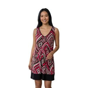 Bisou Bisou Michele Bohbot Abstract Stretch Pockets Dress Size 10